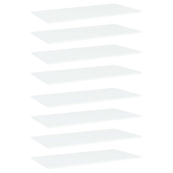 NNEVL Bookshelf Boards 8 pcs White 80x20x1.5 cm Chipboard