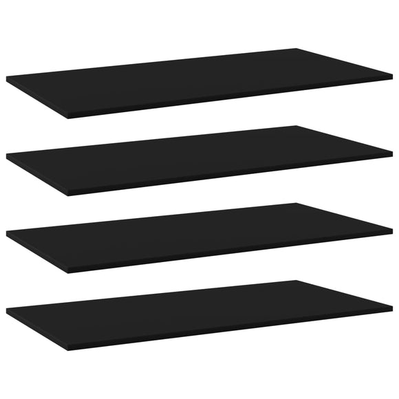 NNEVL Bookshelf Boards 4 pcs Black 80x20x1.5 cm Chipboard