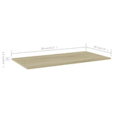 NNEVL Bookshelf Boards 8 pcs Sonoma Oak 80x20x1.5 cm Chipboard