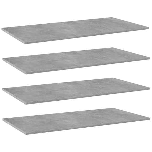 NNEVL Bookshelf Boards 4 pcs Concrete Grey 80x20x1.5 cm Chipboard