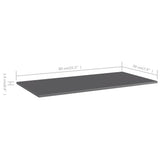 NNEVL Bookshelf Boards 8 pcs High Gloss Grey 80x20x1.5 cm Engineered Wood