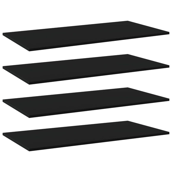 NNEVL Bookshelf Boards 4 pcs Black 80x30x1.5 cm Chipboard