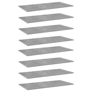 NNEVL Bookshelf Boards 8 pcs Concrete Grey 80x30x1.5 cm Chipboard