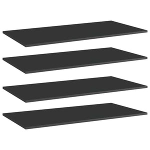 NNEVL Bookshelf Boards 4 pcs High Gloss Black 80x30x1.5 cm Chipboard