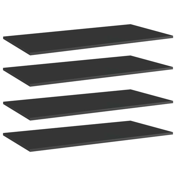 NNEVL Bookshelf Boards 4 pcs High Gloss Black 80x30x1.5 cm Chipboard