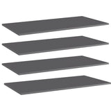 NNEVL Bookshelf Boards 4 pcs High Gloss Grey 80x30x1.5 cm Chipboard