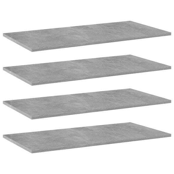NNEVL Bookshelf Boards 4 pcs Concrete Grey 80x40x1.5 cm Chipboard