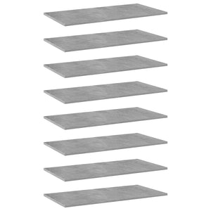 NNEVL Bookshelf Boards 8 pcs Concrete Grey 80x40x1.5 cm Chipboard