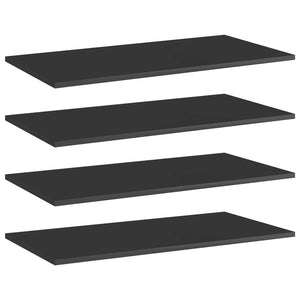 NNEVL Bookshelf Boards 4 pcs High Gloss Black 80x40x1.5 cm Chipboard