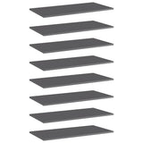NNEVL Bookshelf Boards 8 pcs High Gloss Grey 80x40x1.5 cm Engineered Wood