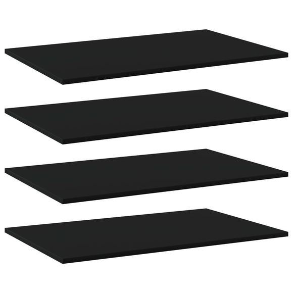 NNEVL Bookshelf Boards 4 pcs Black 80x50x1.5 cm Chipboard