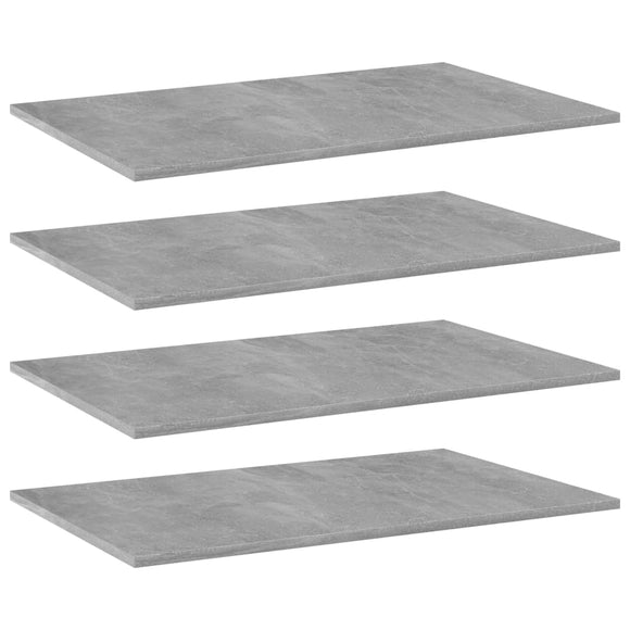 NNEVL Bookshelf Boards 4 pcs Concrete Grey 80x50x1.5 cm Chipboard