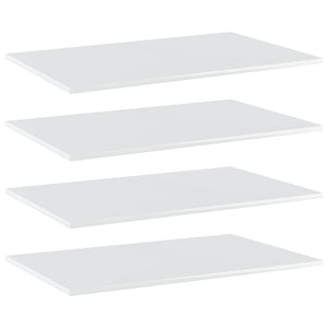 NNEVL Bookshelf Boards 4 pcs High Gloss White 80x50x1.5 cm Chipboard