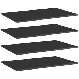 NNEVL Bookshelf Boards 4 pcs High Gloss Black 80x50x1.5 cm Chipboard