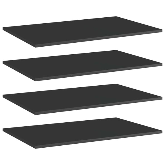 NNEVL Bookshelf Boards 4 pcs High Gloss Black 80x50x1.5 cm Chipboard