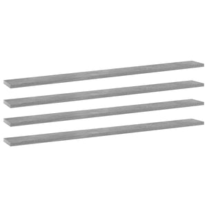 NNEVL Bookshelf Boards 4 pcs Concrete Grey 100x10x1.5 cm Chipboard