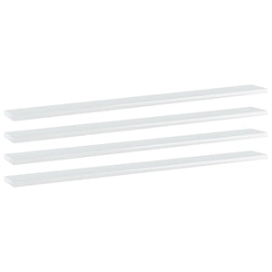 NNEVL Bookshelf Boards 4 pcs High Gloss White 100x10x1.5 cm Chipboard