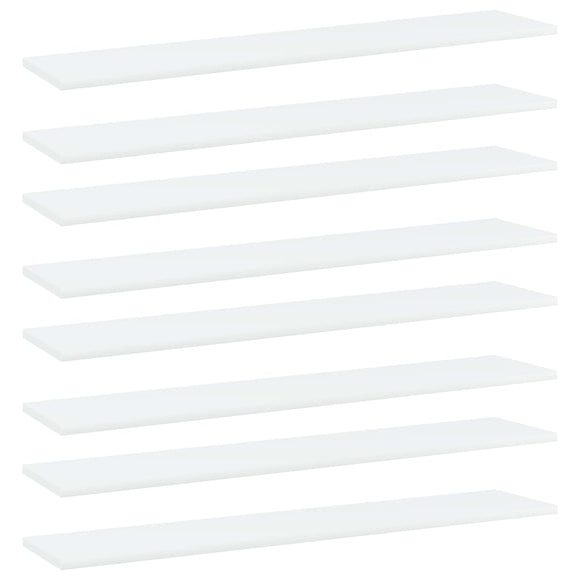 NNEVL Bookshelf Boards 8 pcs White 100x20x1.5 cm Chipboard