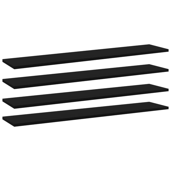 NNEVL Bookshelf Boards 4 pcs Black 100x20x1.5 cm Chipboard