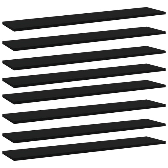 NNEVL Bookshelf Boards 8 pcs Black 100x20x1.5 cm Chipboard