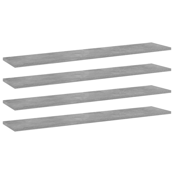 NNEVL Bookshelf Boards 4 pcs Concrete Grey 100x20x1.5 cm Chipboard