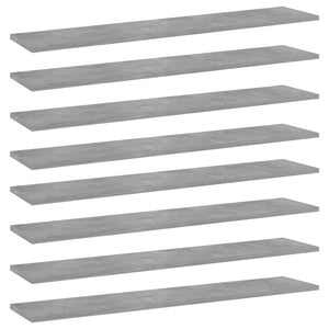 NNEVL Bookshelf Boards 8 pcs Concrete Grey 100x20x1.5 cm Chipboard
