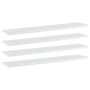 NNEVL Bookshelf Boards 4 pcs High Gloss White 100x20x1.5 cm Chipboard