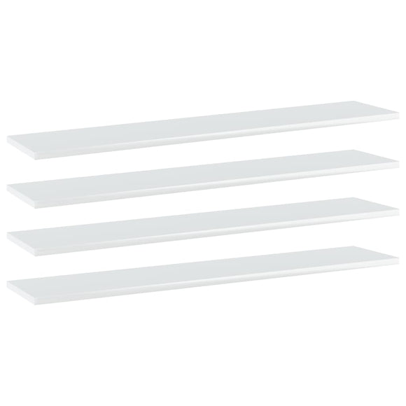 NNEVL Bookshelf Boards 4 pcs High Gloss White 100x20x1.5 cm Chipboard