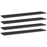 NNEVL Bookshelf Boards 4 pcs High Gloss Black 100x20x1.5 cm Chipboard