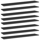 NNEVL Bookshelf Boards 8 pcs High Gloss Black 100x20x1.5 cm Engineered Wood
