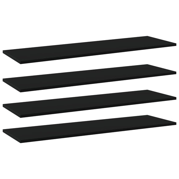 NNEVL Bookshelf Boards 4 pcs Black 100x30x1.5 cm Chipboard