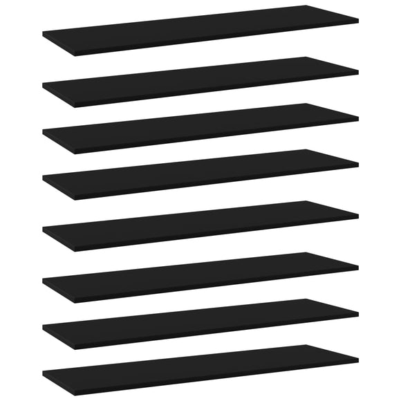 NNEVL Bookshelf Boards 8 pcs Black 100x30x1.5 cm Chipboard