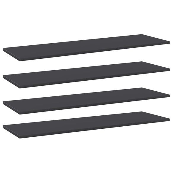 NNEVL Bookshelf Boards 4 pcs Grey 100x30x1.5 cm Chipboard