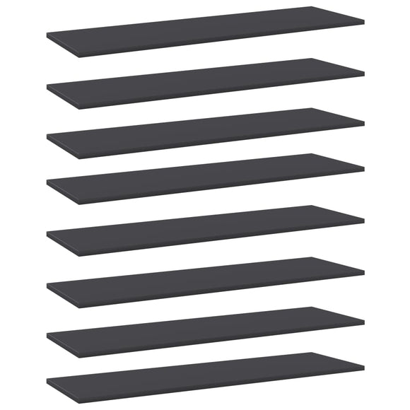 NNEVL Bookshelf Boards 8 pcs Grey 100x30x1.5 cm Chipboard