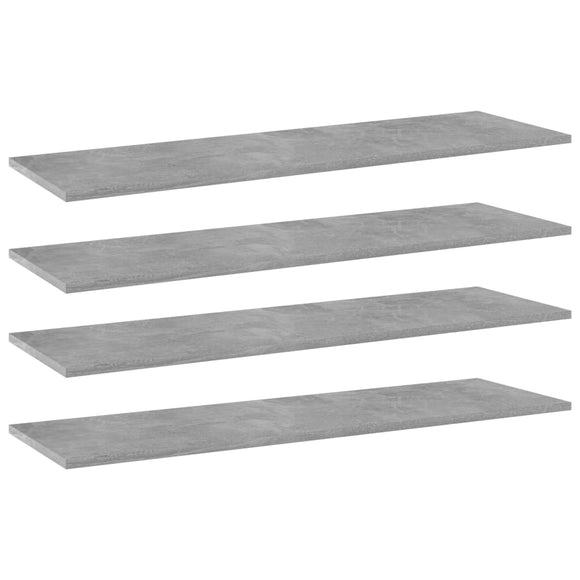 NNEVL Bookshelf Boards 4 pcs Concrete Grey 100x30x1.5 cm Chipboard