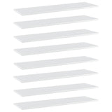NNEVL Bookshelf Boards 8 pcs High Gloss White 100x30x1.5 cm Chipboard