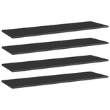 NNEVL Bookshelf Boards 4 pcs High Gloss Black 100x30x1.5 cm Chipboard