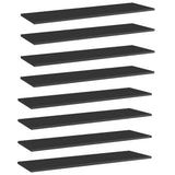 NNEVL Bookshelf Boards 8 pcs High Gloss Black 100x30x1.5 cm Engineered Wood
