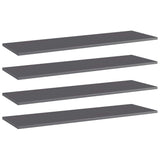 NNEVL Bookshelf Boards 4 pcs High Gloss Grey 100x30x1.5 cm Chipboard