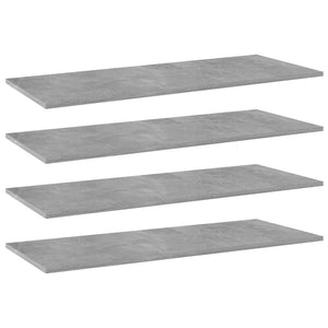 NNEVL Bookshelf Boards 4 pcs Concrete Grey 100x40x1.5 cm Chipboard