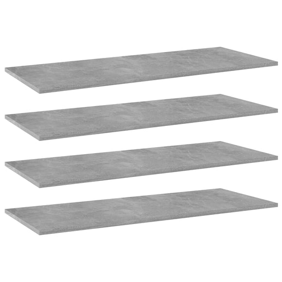 NNEVL Bookshelf Boards 4 pcs Concrete Grey 100x40x1.5 cm Chipboard