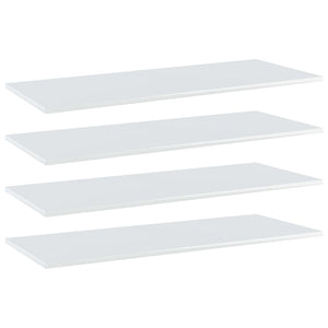 NNEVL Bookshelf Boards 4 pcs High Gloss White 100x40x1.5 cm Chipboard