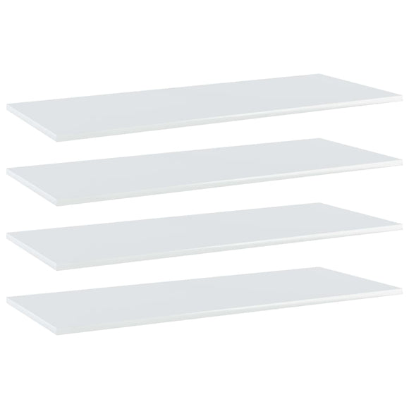NNEVL Bookshelf Boards 4 pcs High Gloss White 100x40x1.5 cm Chipboard