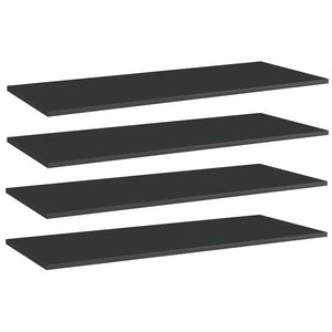 NNEVL Bookshelf Boards 4 pcs High Gloss Black 100x40x1.5 cm Chipboard