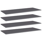 NNEVL Bookshelf Boards 4 pcs High Gloss Grey 100x40x1.5 cm Engineered Wood