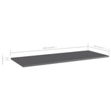 NNEVL Bookshelf Boards 4 pcs High Gloss Grey 100x40x1.5 cm Engineered Wood