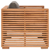 NNEVL Garden Sofa Chair with Dark Grey Cushions Solid Teak Wood