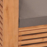 NNEVL Garden Sofa Chair with Dark Grey Cushions Solid Teak Wood