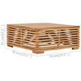 NNEVL Garden Table and Footrest Set & Cream Cushion Solid Teak Wood