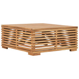 NNEVL Garden Table and Footrest Set&Dark Grey Cushion Solid Teak Wood
